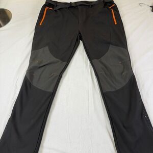 Men's Cash Hao Outdoor Hiking Pants Fleece Lined‎ Water Resistant Black 42x32